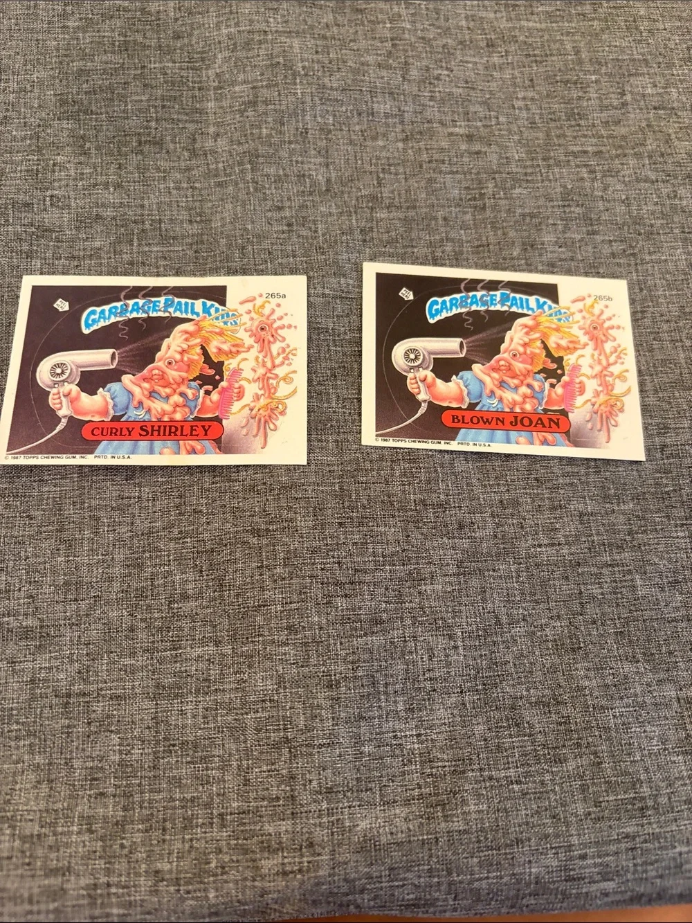 Garbage Pail Kids Curly Shirley & Blown Joan Cards